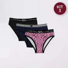 Kit 10, 5, 3 Calcinhas Feminina Adulto Cintura Alta Forro 100% Algodão Lisas e Estampadas