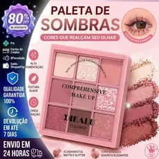 Paleta de Sombras Coloridas 9 Cores Alta Pigmentação Waterproof Sweat-Proof Make Olhos