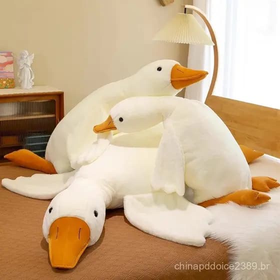 Brinquedos De Pelúcia De Ganso Branco Grande Boneca De Pato Natal De Animais Macios Para Crianças