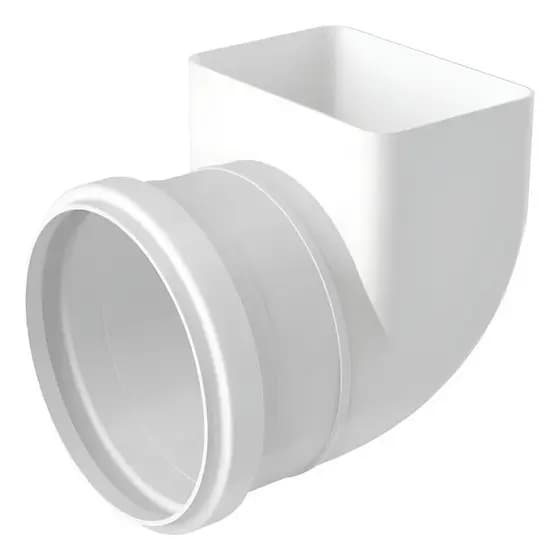 Joelho Cotovelo Para Calha 100mm X 65mm Transição Retangular