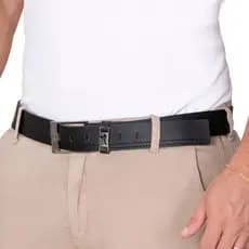 Cinto Masculino Social Preto Original Com Fivela Em Metal Acompanha Caixa