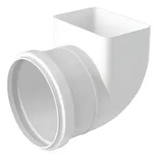 Kit 2 Joelho Cano De Transição Calha 100mm X 65mm Retangular