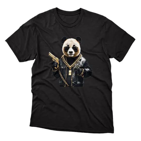 Camiseta unissex streetwear  Estampa DTF de Panda Camisa Em Algodão Gola Redonda Envio imediato