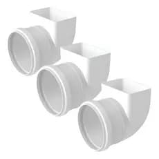 Kit 3 Joelho Cotovelo Calha De Transição 100mm Retangular, Para Captação de Água. Envio Imediato.