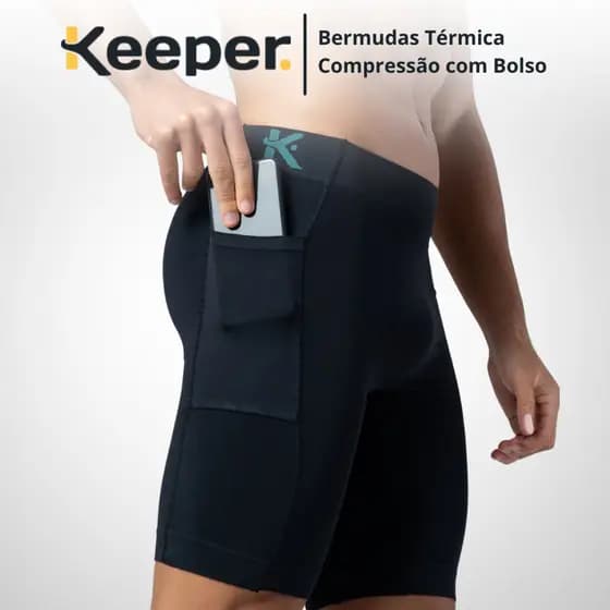 Bermuda Térmica Com Bolso Compressão Esportiva Anti Assadura Ciclismo Academia Treinos Coriida