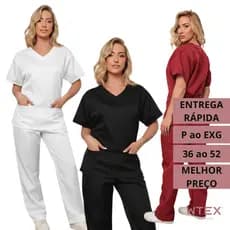 CONJUNTO SCRUB Plus Size GG EXG Oxford Profissional Pijama Hospitalar Cirurgico Feminino Gabardine