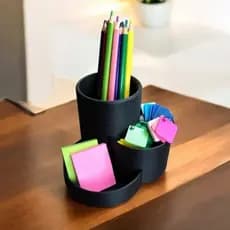 Porta-Canetas Trecos Pincéis 3 em 1 - Organizador de Mesa Multifuncional