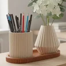 Kit Organizador - Porta Trecos Vaso Decorativo Bandeja - Moderno e Elegante