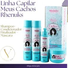 Linha Capilar Meus Cachos Rhenuks Shampoo + Condicionador + Máscara + Finalizador