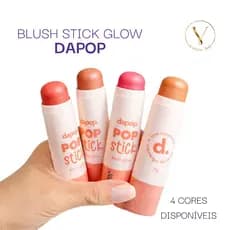 Blush Stick Dapop Pop Stick Blush Glow Cremoso Efeito Natural Multifuncional