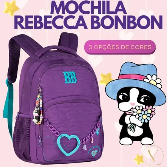 Mochila Rebecca Bonbon Heart Beats 17,5” Matelassê Corações Laptop RB27010