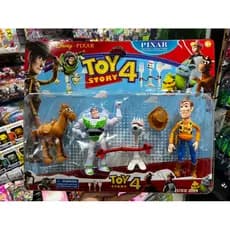 Kit Do Toy Story Com 4 Personagens Buzz Woody cavalo colher
