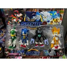 Kit Sonic 3 Cartela C/4 Bonecos Personagens Filme Novo Sonic Pronta Entrega dia das Crianças