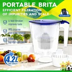 Jarro com filtro de água de 4,2L com temporizador e cartucho de substituição O material ABS de qualidade alimentar
