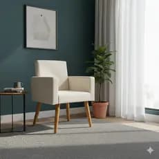 Poltrona Decorativa Nina Sala Escritório Pés Palito