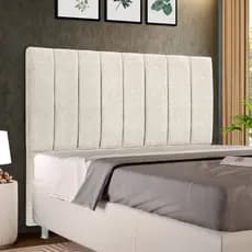 Cabeceira Cama Box Alice Casal 140cm - Queen 160cm Corino - Linho - Veludo