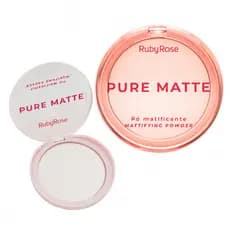 Pó Compacto Matificante Pure Matte 6 5g Ruby Rose Controle Oleosidade Textura Ultraleve