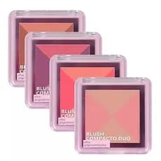 Ruby Rose Blush Compacto Duo Alta Pigmentação Facil Aplicação