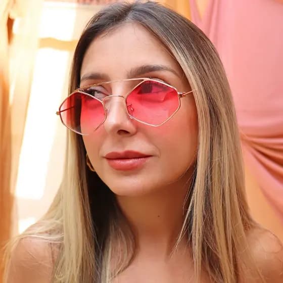 Óculos de Sol Pipa Geométrico Premium Clássico Blogueira Retrô Vintage uv400 Feminino