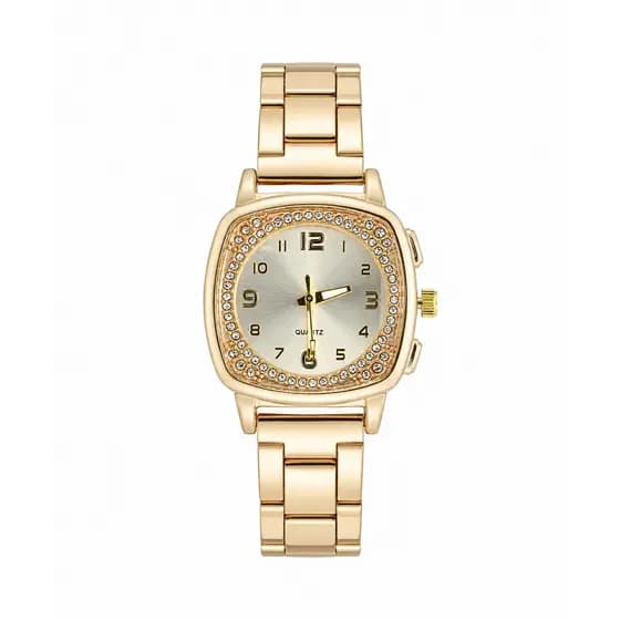 Relógio Feminino Lírio Pearl Gold 35mm - XD Cravejado Premium Blogueira