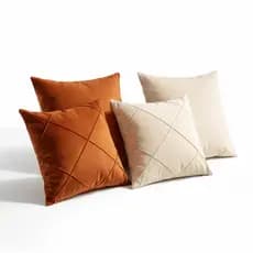 Kit 4 Capas de Almofada Texturizada + Lisa Conjunto Premiun Sofa Sala Decorativa