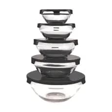 Kit Conjunto De Potes 3 ou 5 Peças Vidro Resistente Organizadores De Cozinha Multiuso