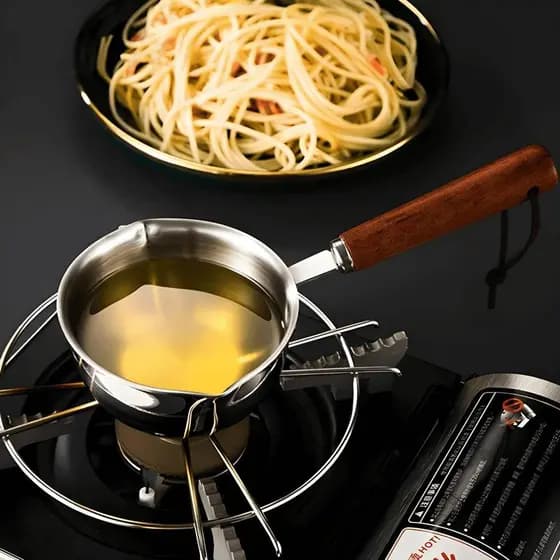 Panela Papeiro Com Bico Em Aço Inox Porta Molho Mingal 300ml
