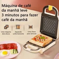 3 em 1 Sanduicheira elétrica antiaderente e grelha portátil removível para waffles/donuts 110V M9