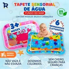 Tapete Infantil Bebê Inflável Água Grande Atividade Sensorial Almofada Menino e Menina