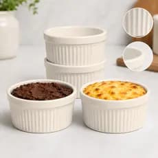 Kit Ramequim Porcelana 270ml Cumbuca Petisqueira para Forno Ramekin Porcelana para Airfryer