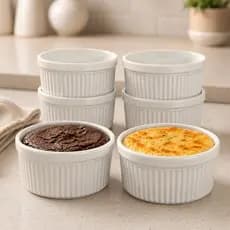 Kit 6 Ramequim de Porcelana 270ml Petisqueira Porcelana Cumbuca para Forno Potinho Airfryer