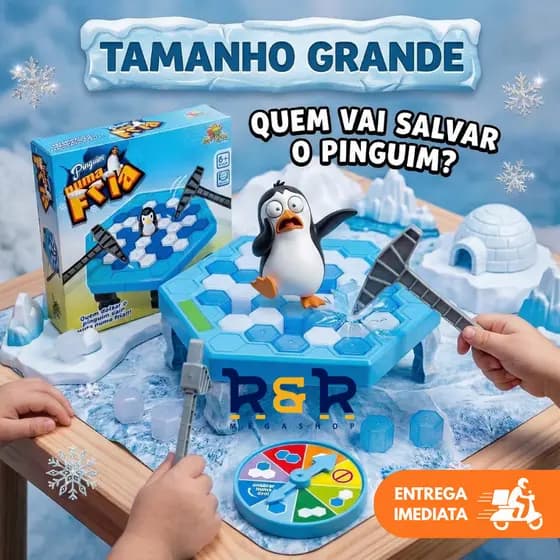 Jogo Pinguim Quebra Gelo Blocos Brinquedo Infantil Numa Fria Interativo de Mesa Grande Diversão