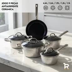 Jogo de Panelas Antiaderente de Cerâmica 5 Peças Conjunto de Panelas de Indução Antiaderente 4,5mm