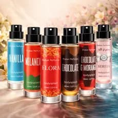 Kit 6 Body Splash Fragancias refrescantes Vanilla, Melancia, Flora, Chocolate, MoraNgo, Sereia (60 ml cada)