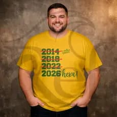 Camiseta Tradicional Brasil HEXA MASCULINO PLUS SIZE 100% Algodão