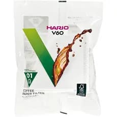 Kit de Filtros de Papel Hario V60 01 100un Cônicos Descartáveis Originais para Café Especial Gourmet
