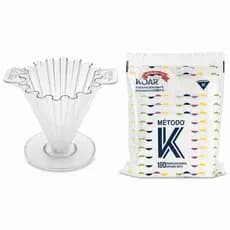 Kit Café Koar Suporte Coador Acrílico + 100 Filtros Papel