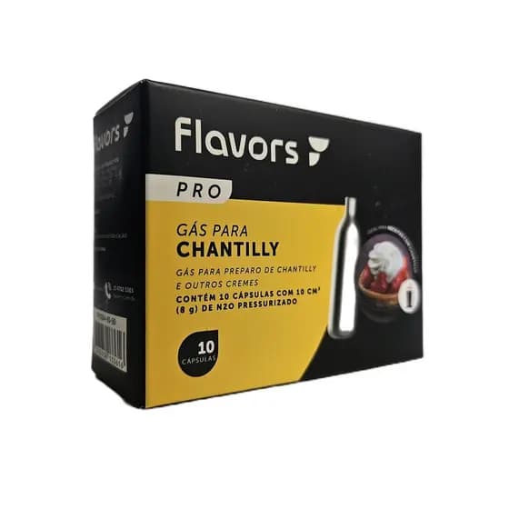 Cápsulas Gás Garrafa Sifão Chantilly FPRO Flavors Pro 20un