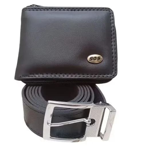 KIT CARTEIRA DE ZÍPER MASCULINA E CINTO SOCIAL
