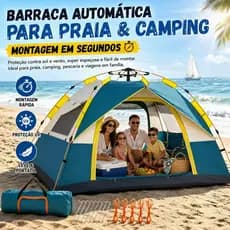 WALCOS Barraca de Camping 3-4 Pessoas Prova d'água,Barraca Acampamento Automático 210*200*135cm