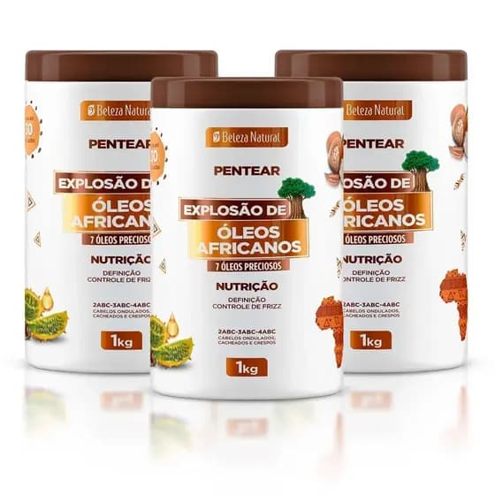 Creme para Pentear Beleza Natural Explosão de Óleos Africanos 1KG.