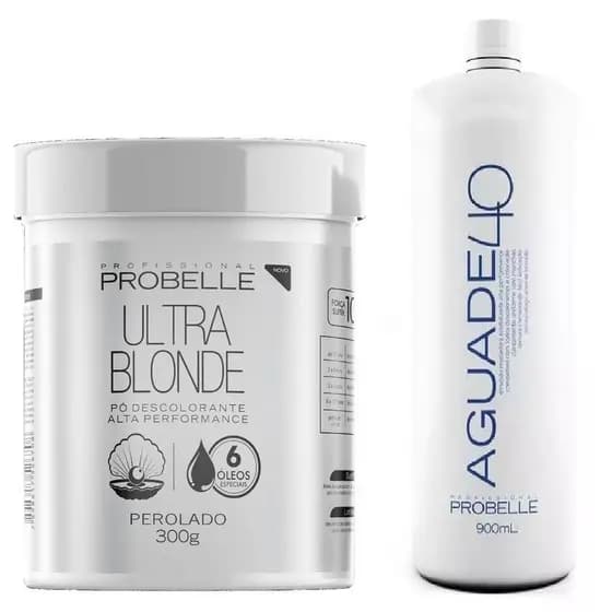 Kit Clareamento Extremo: Pó Descolorante Probelle Perolado 300g + Ox 40 Vol 900ml