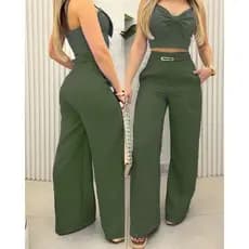 Calça Social Feminina Pantalona tecido Alfaiataria Com Cinto Moda Zr Luxo Elegância