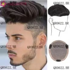 Linha Capilar Masculina Toupee Alta Qualidade Invisível Bonito Marrom Sintético Testas Careca Substituição Natural Resis