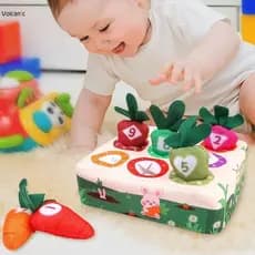 Montessori Brinquedos Bebê Puxar Cenoura Conjunto Brinquedo De Pelúcia Forma Correspondência Quebra-Cabeça Criança Cogni