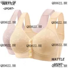 Sutiã Push Up WATTLE , Esportivo Sem Fio De Cor Sólida Com Fivela Frontal , Espartilho De Colete Respirável De Roupa Ínt