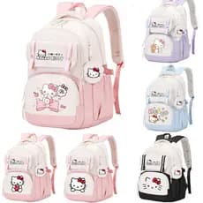 Bolsa escolar Hello Kitty KT Bonito Anime Júnior Estudante Do Ensino Médio Mochila de grande Capacida