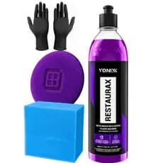 Restaurax Restaurador Plásticos Automotivo Kit Vonixx + Luva