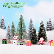 Mini versão agulha de pinheiro árvore de natal ornamentos de PVC criativo bonito decoração para casa