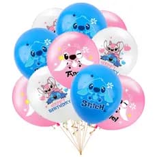 Balão de Látex Alien Azul Cartoon 12 Polegadas Conjunto Decoração Festa Aniversário Infantil Rosa Azul
